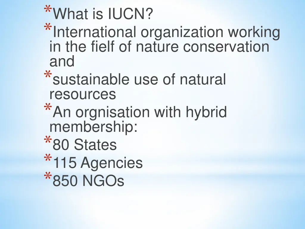 what is iucn international organization working