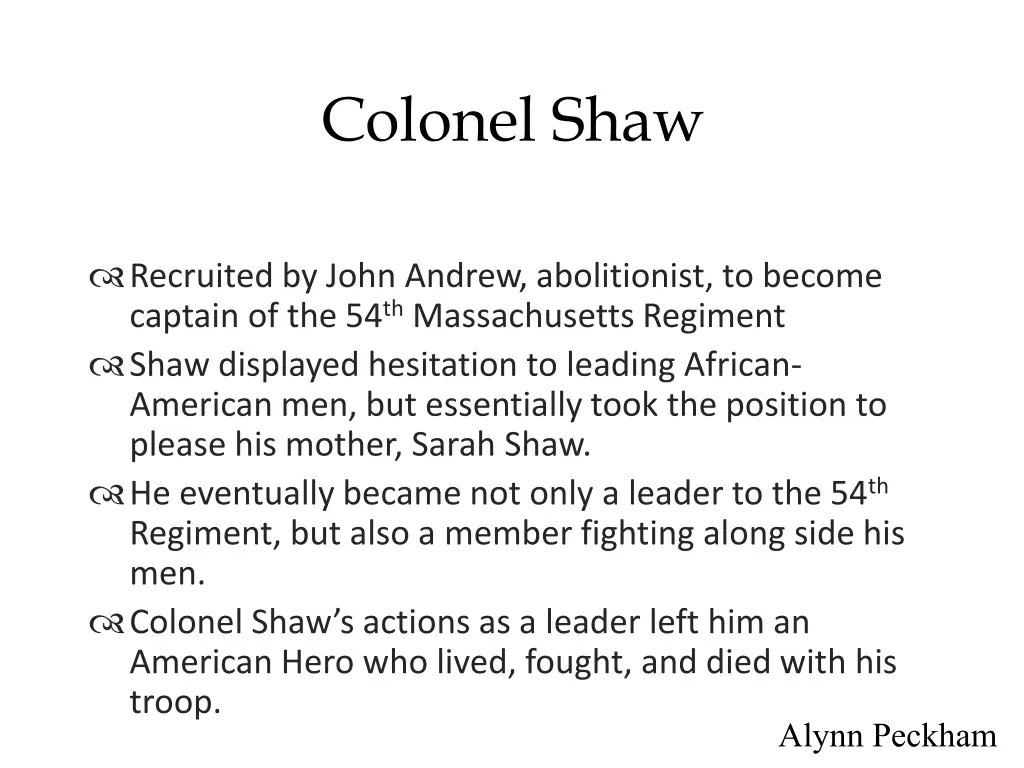 colonel shaw