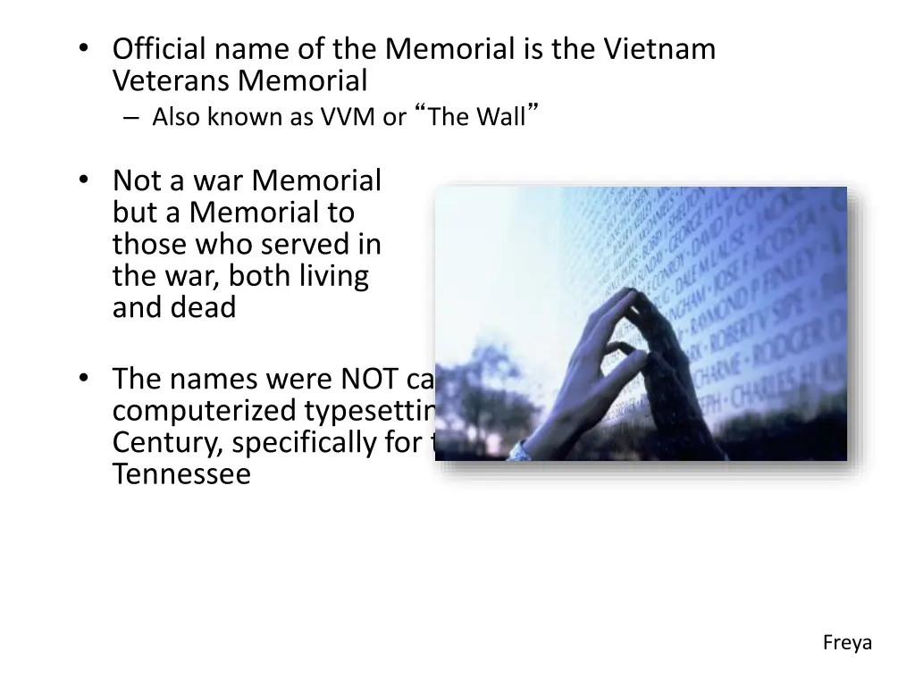 official name of the memorial is the vietnam