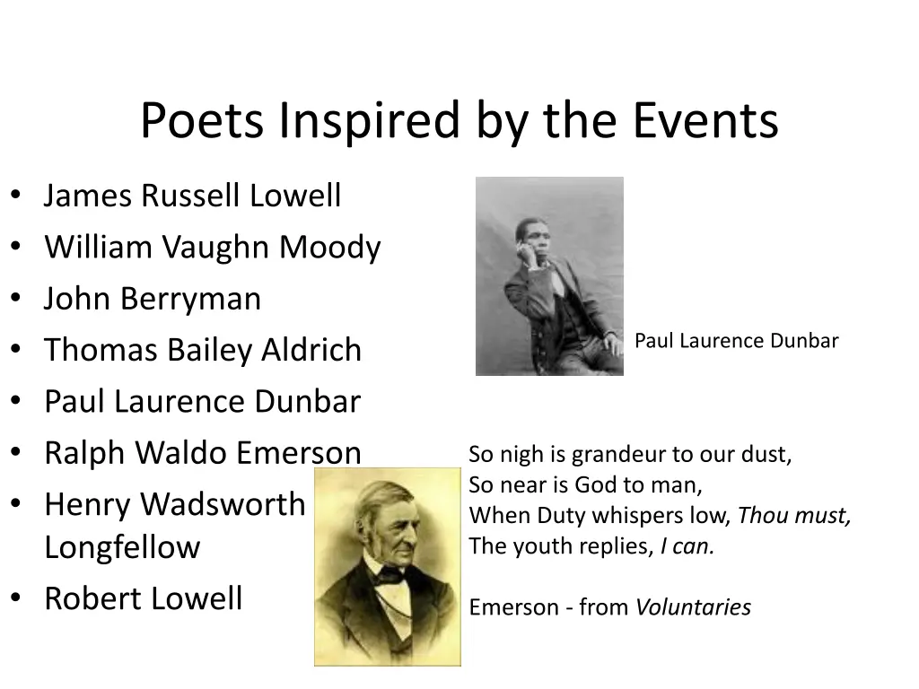 poets inspired by the events