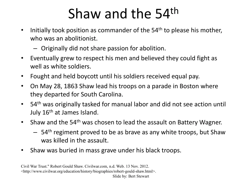 shaw and the 54 th