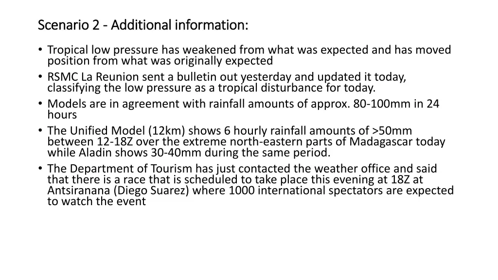 scenario 2 scenario 2 additional information