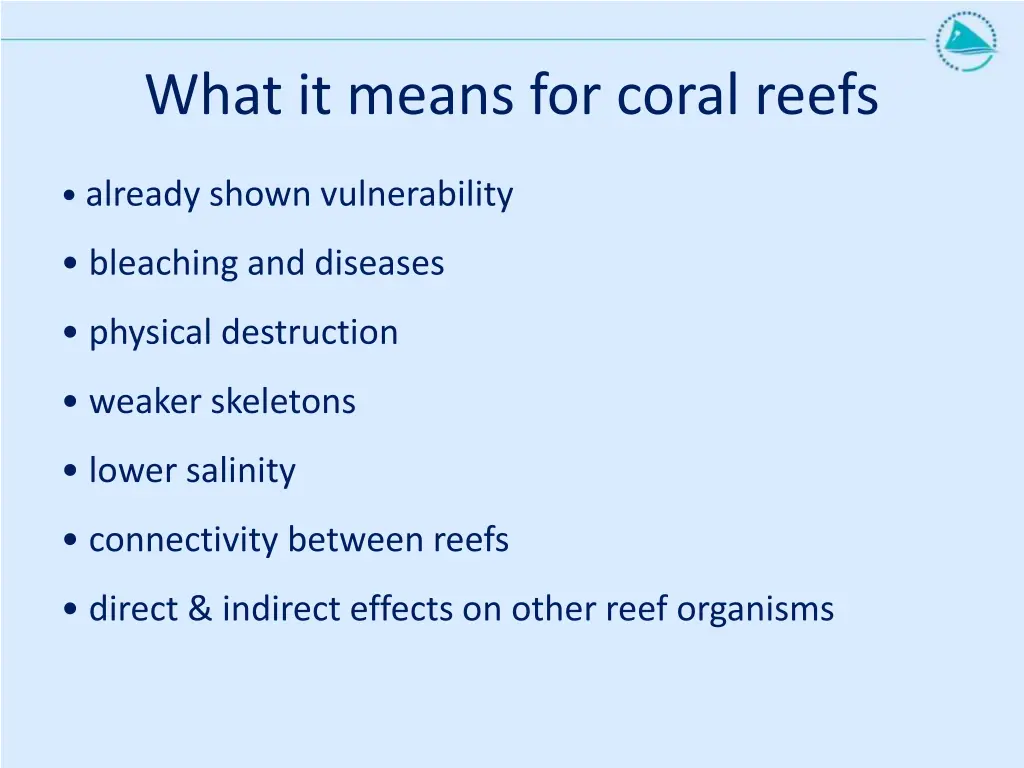 what it means for coral reefs