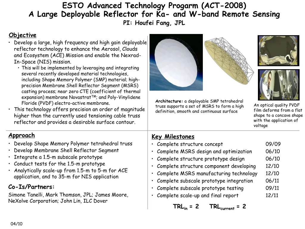 esto advanced technology progarm act 2008 a large