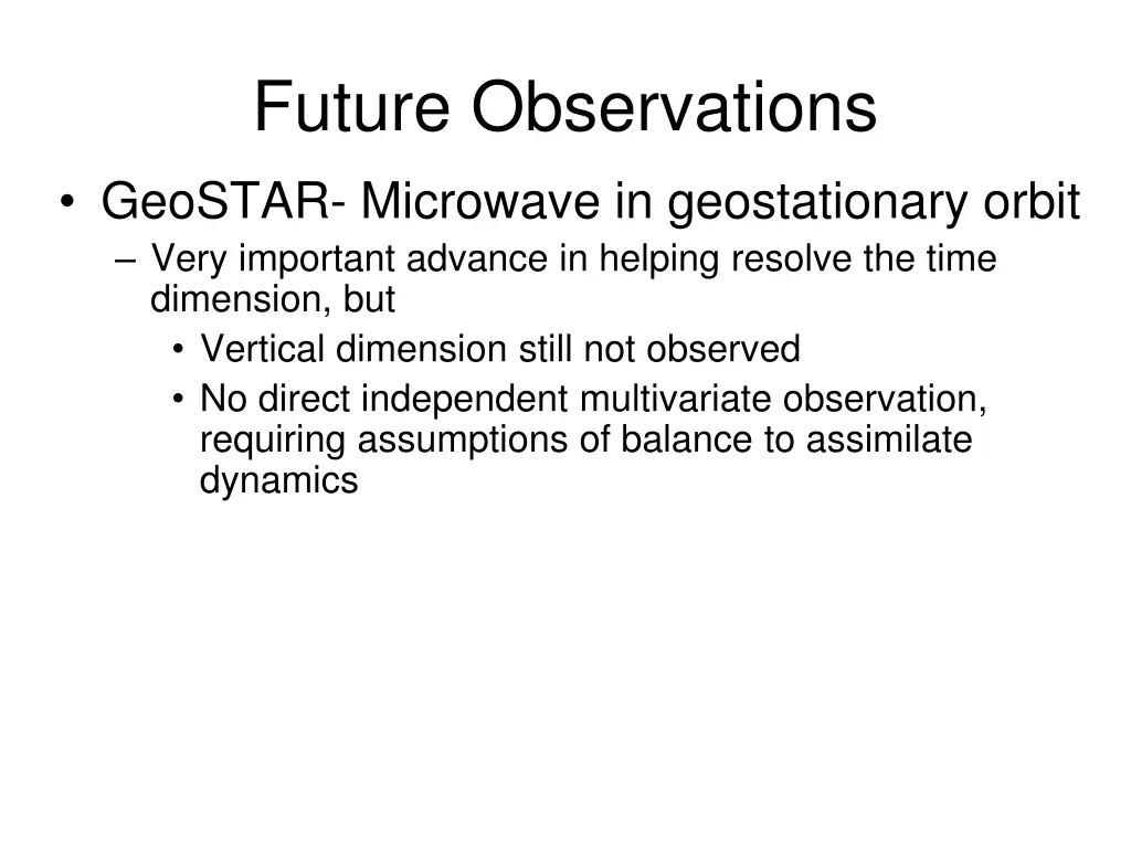 future observations geostar microwave