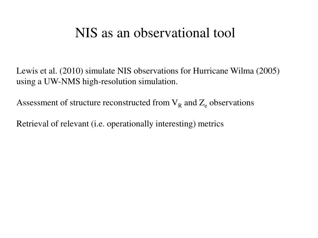 nis as an observational tool