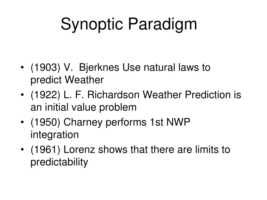 synoptic paradigm