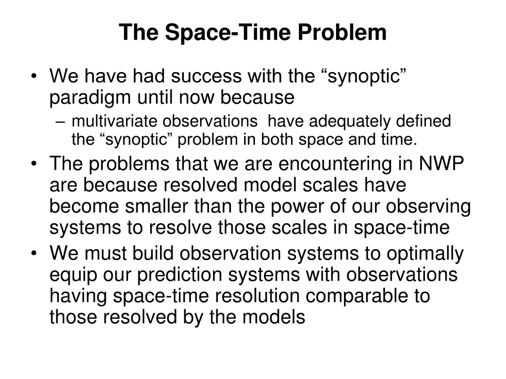 the space time problem