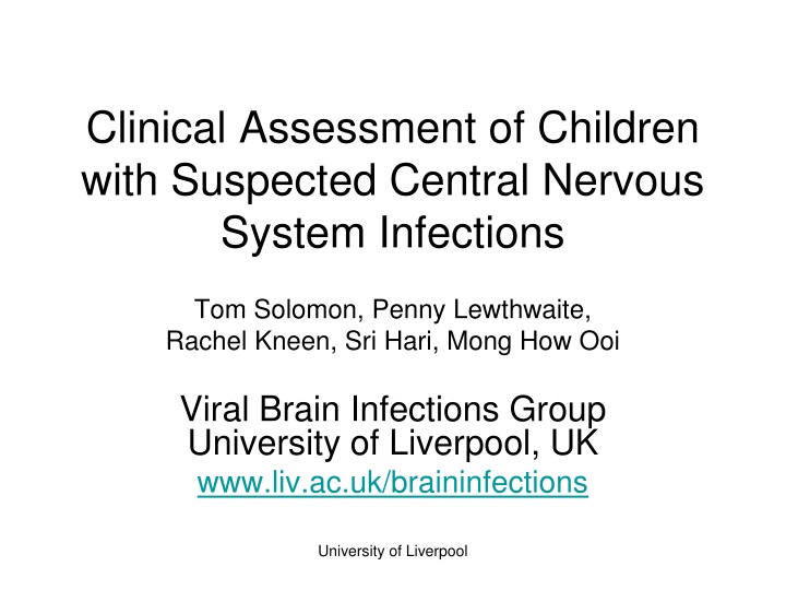 clinical assessment of children with suspected