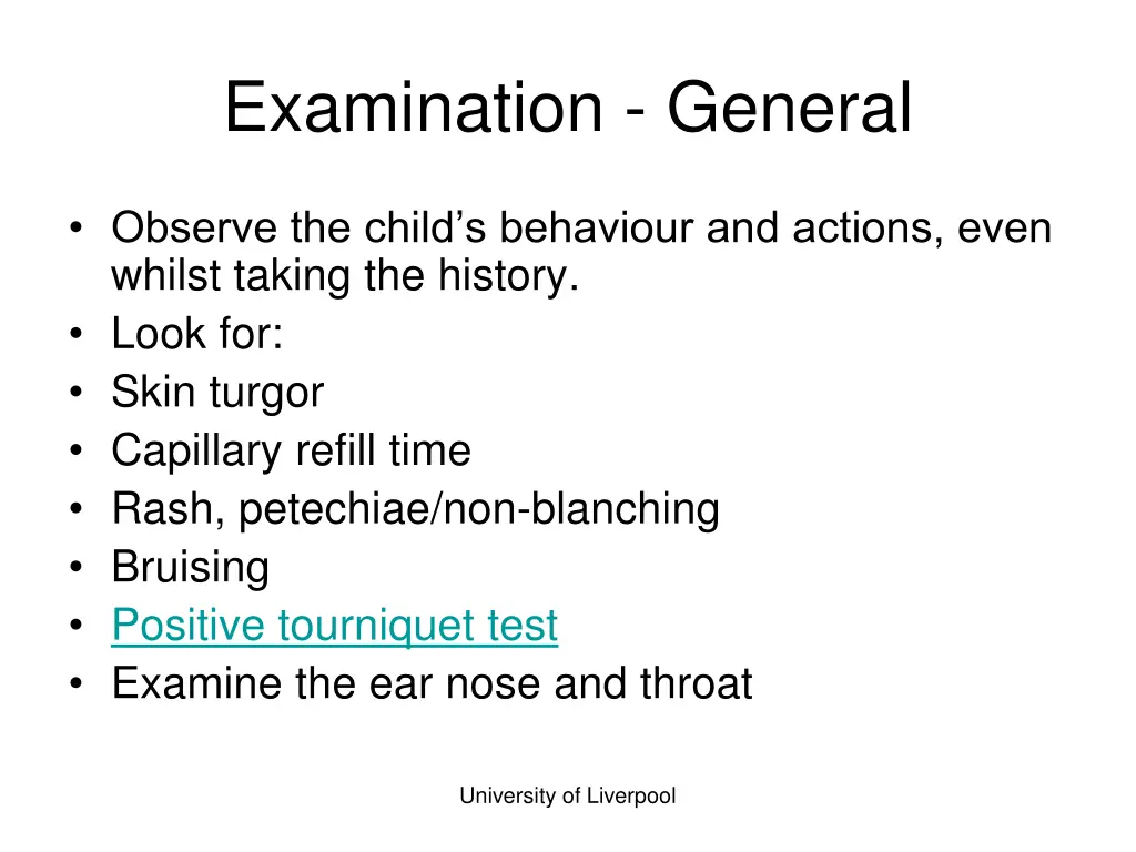 examination general