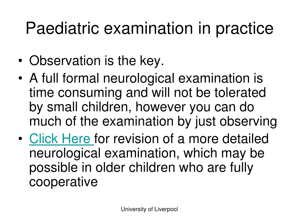 paediatric examination in practice