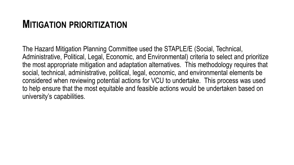 m itigation prioritization