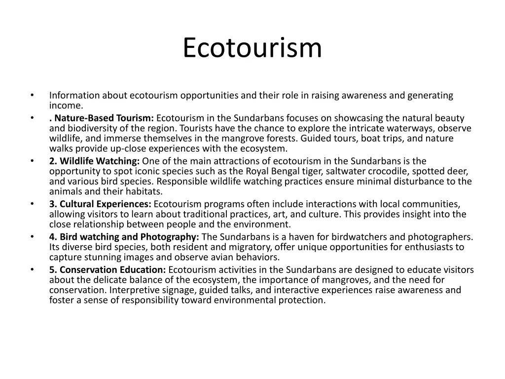 ecotourism