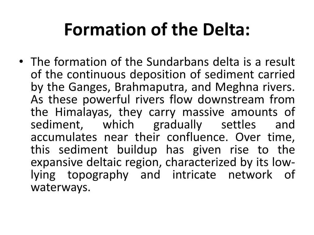 formation of the delta