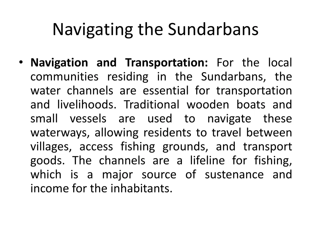 navigating the sundarbans