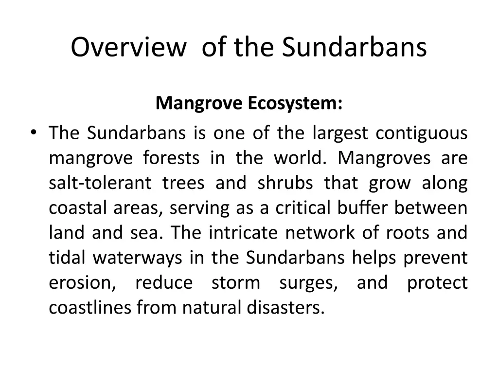 overview of the sundarbans