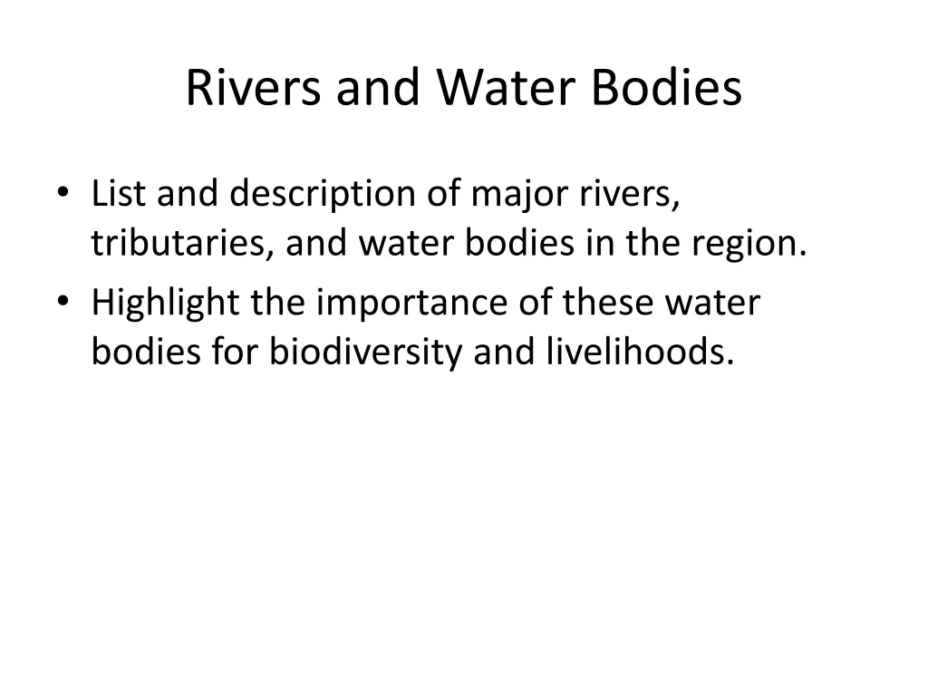 rivers and water bodies