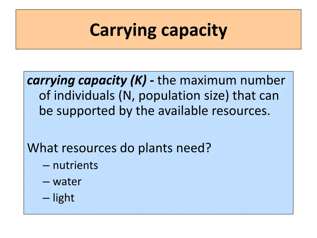 carrying capacity