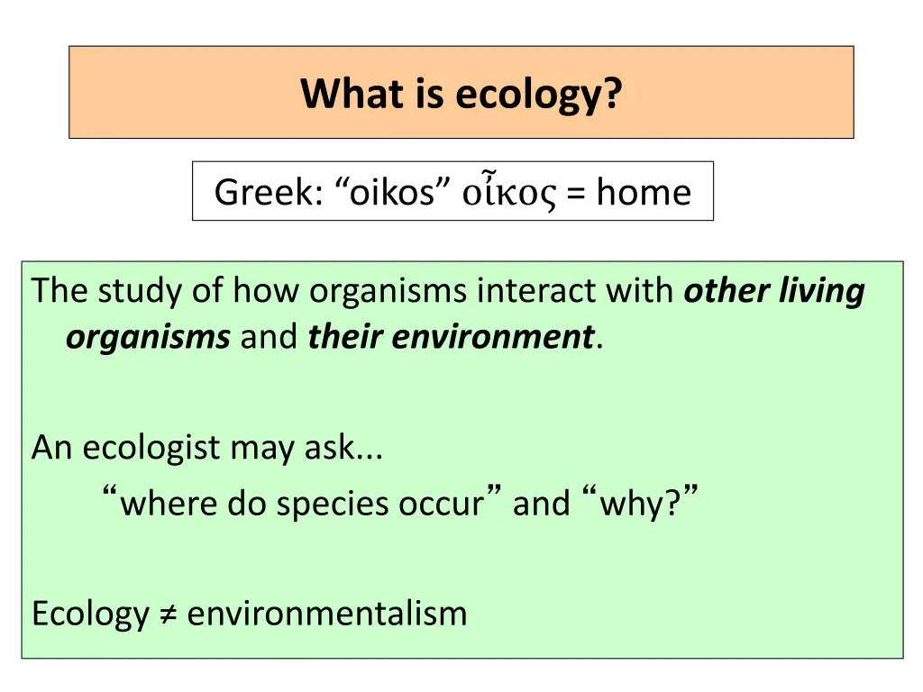 what is ecology