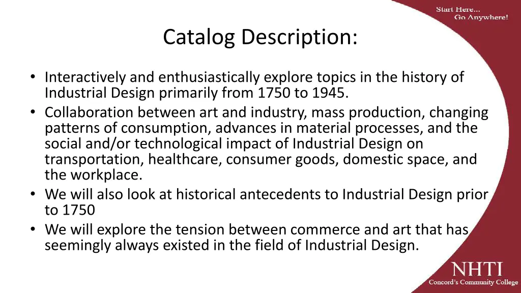 catalog description