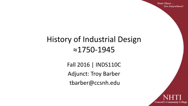 history of industrial design 1750 1945