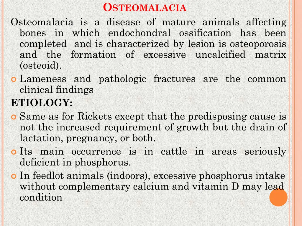 o steomalacia