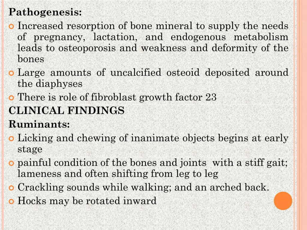 pathogenesis increased resorption of bone mineral