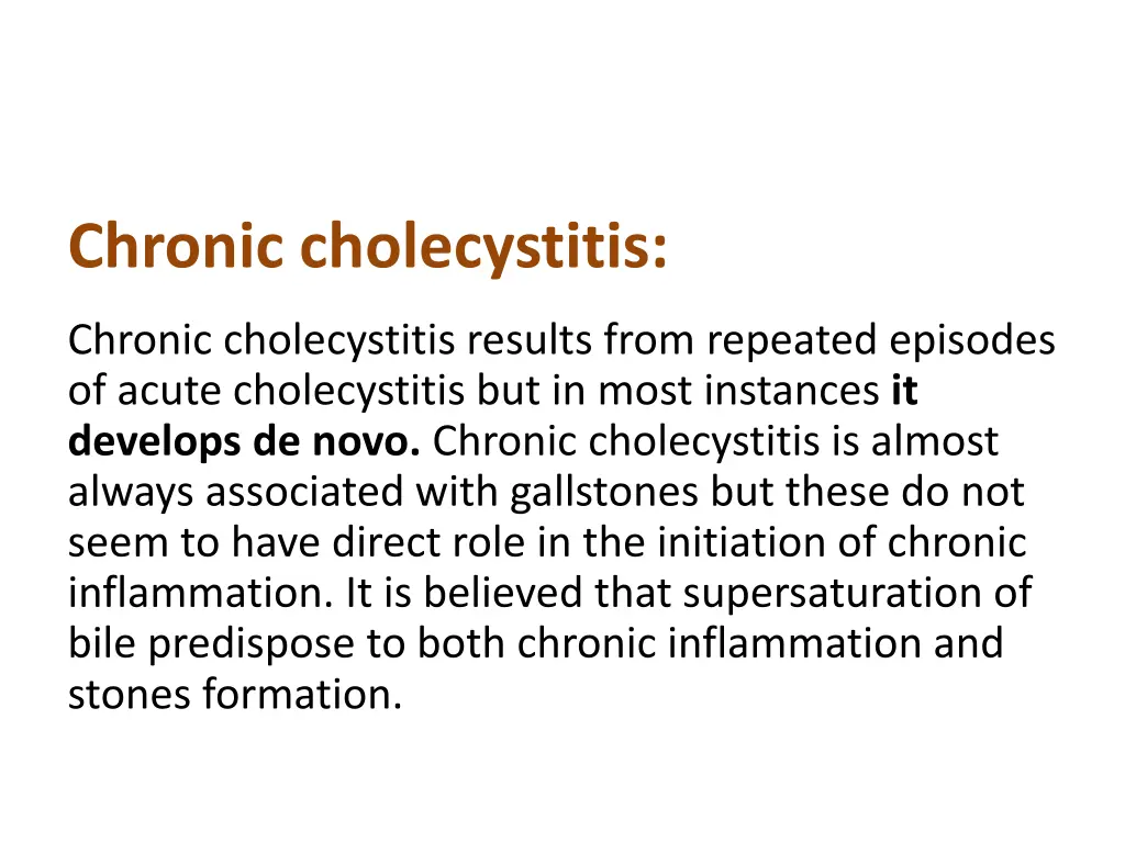 chronic cholecystitis