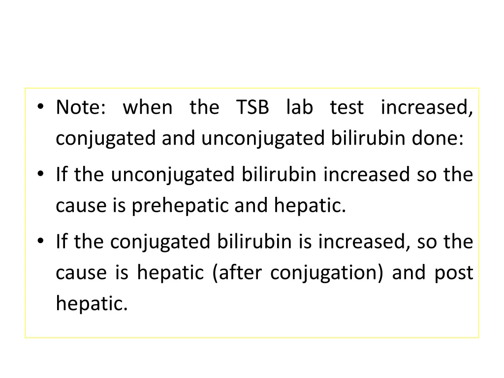 note when the tsb lab test increased conjugated