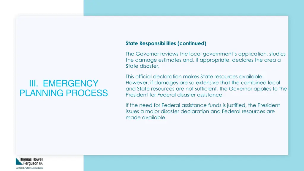 state responsibilities continued