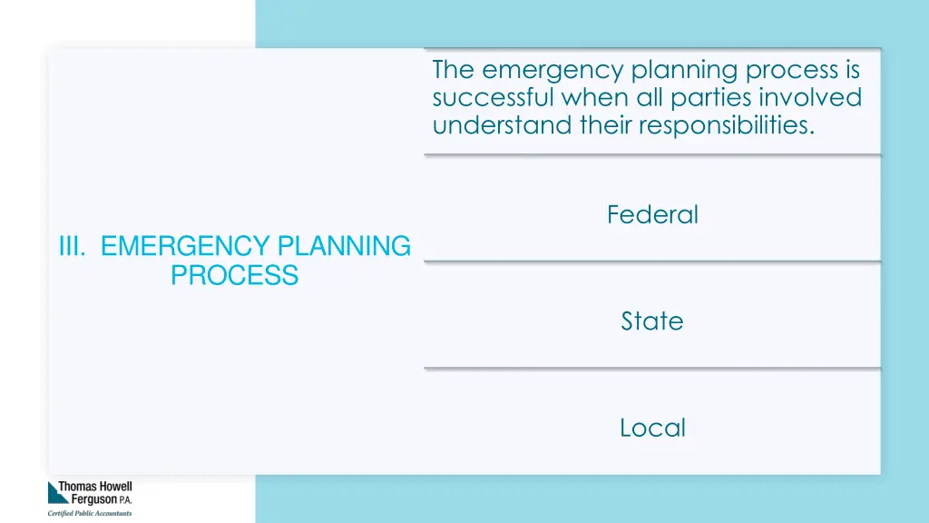 the emergency planning process is successful when