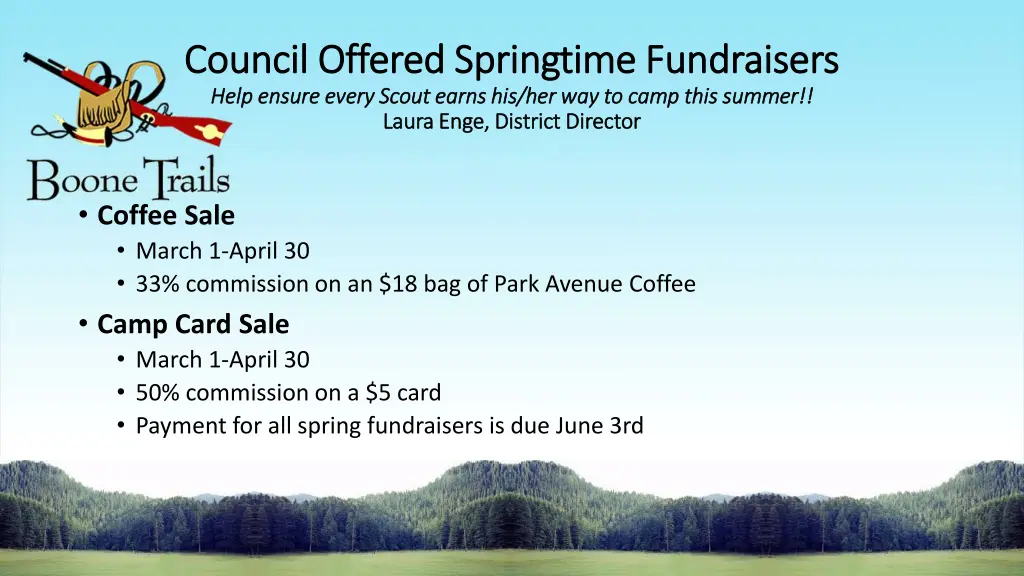 council offered springtime fundraisers council