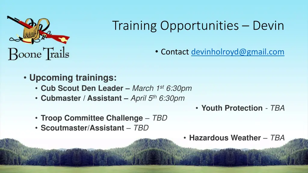 training opportunities devin