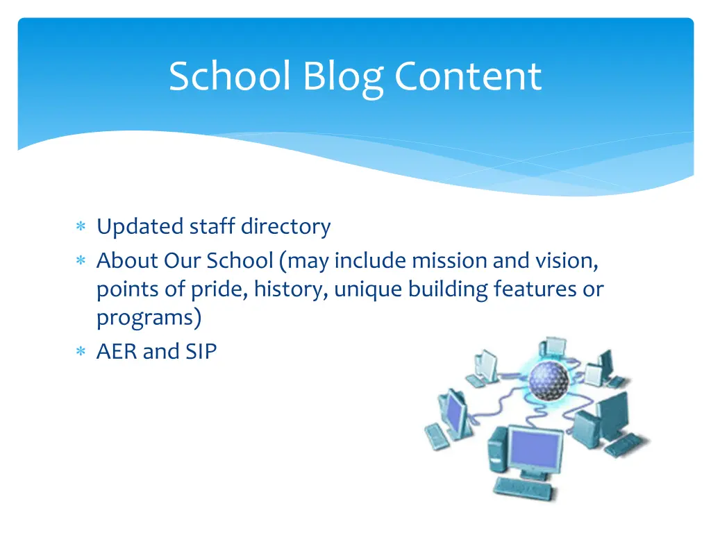 school blog content