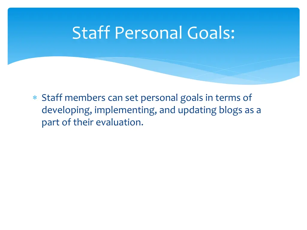 staff personal goals