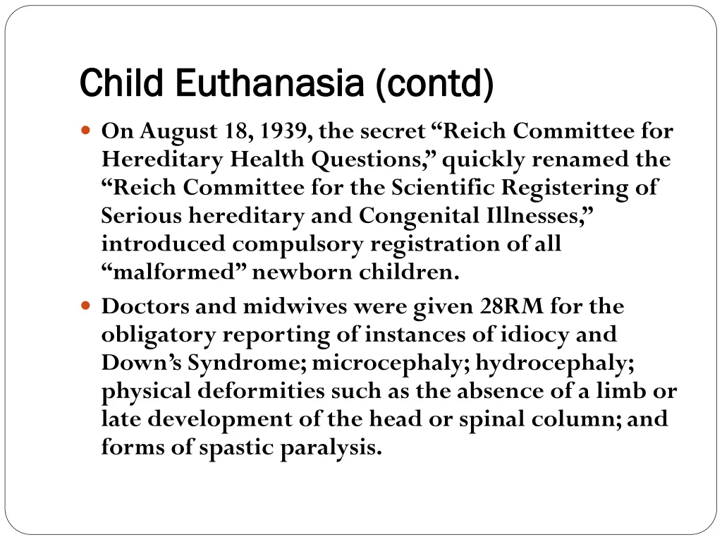 child euthanasia contd child euthanasia contd