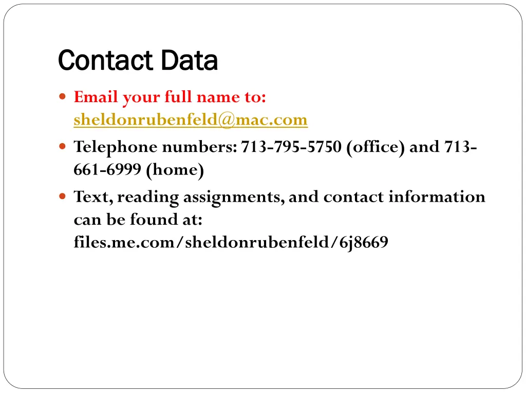 contact data contact data