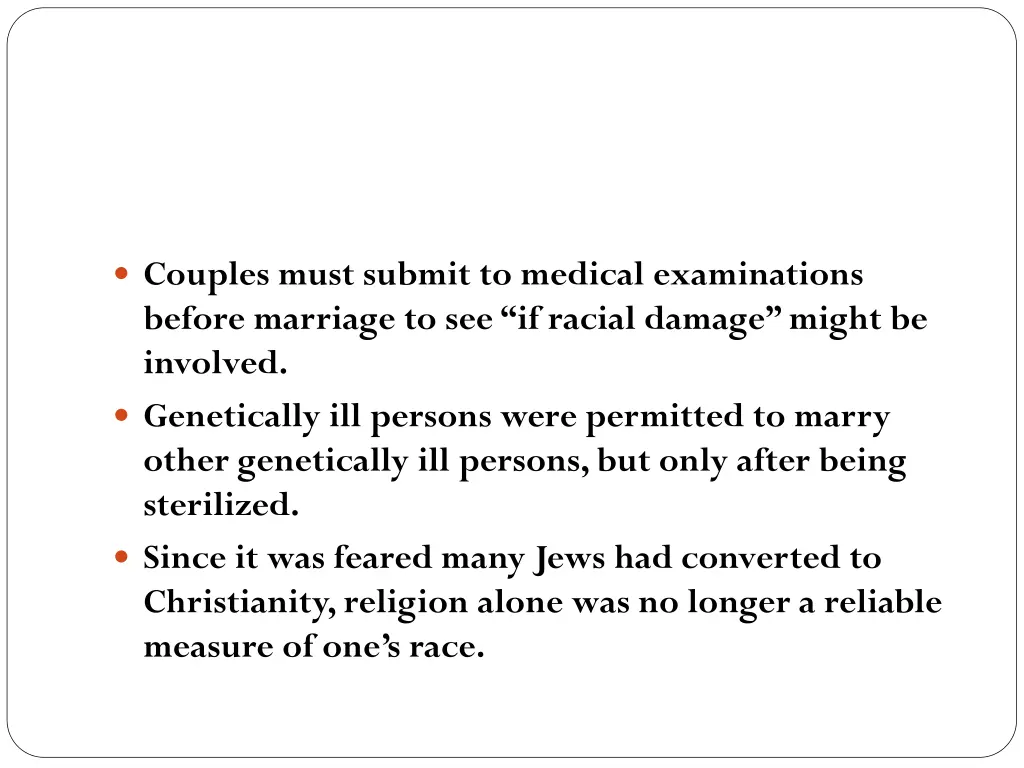 couples must submit to medical examinations