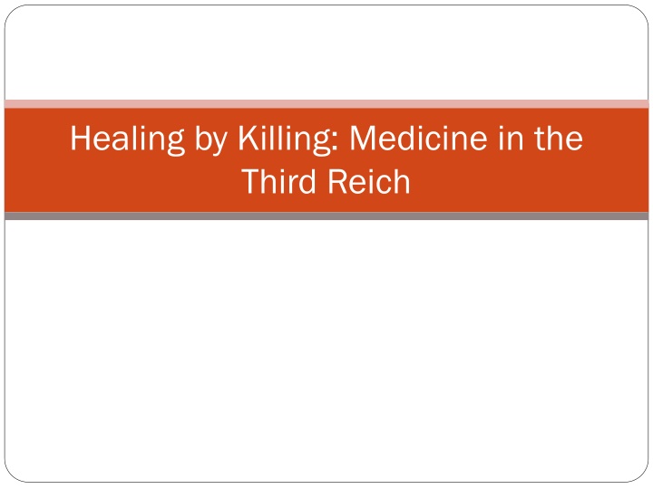 healing by killing medicine in the third reich