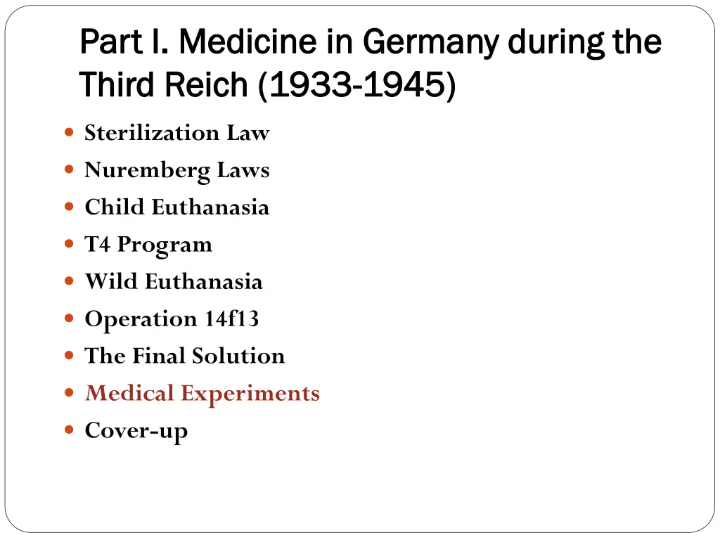 part i medicine part i medicine in germany during 1