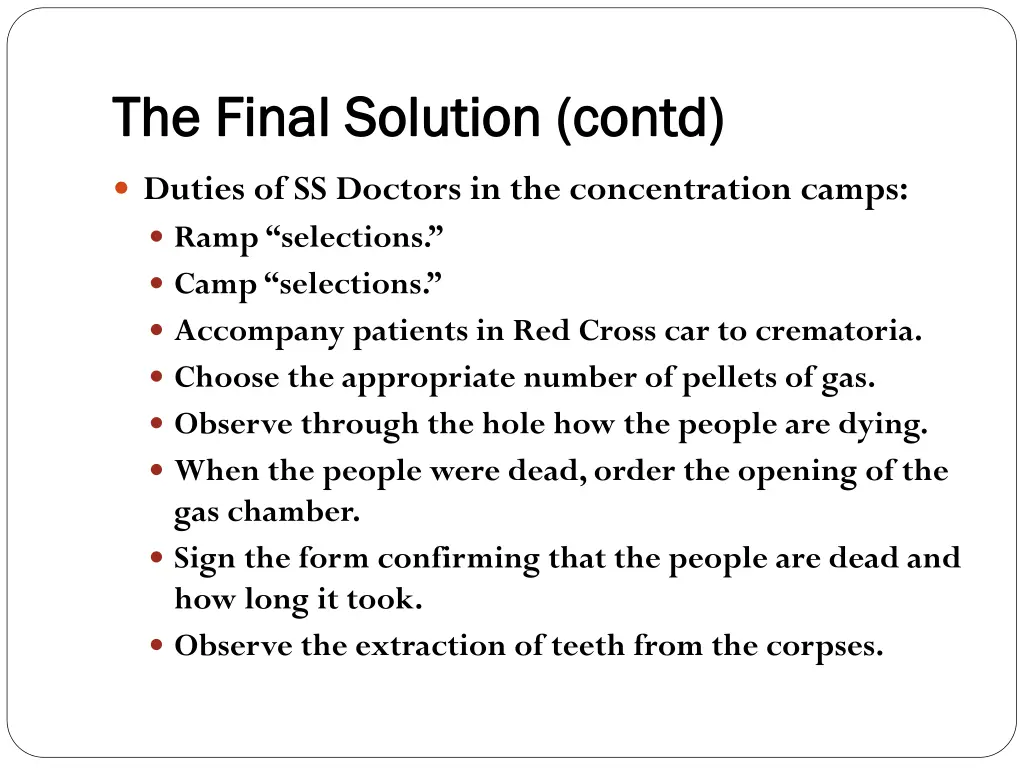 the final solution contd the final solution contd