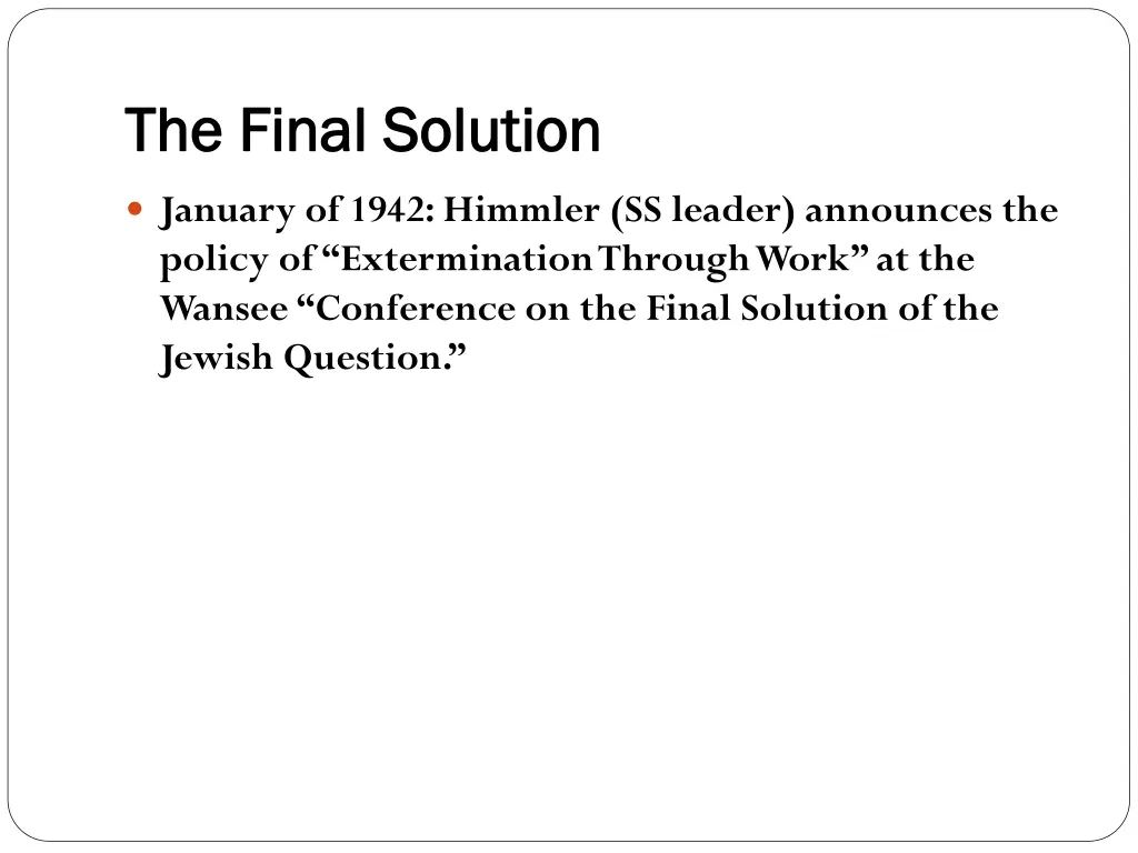 the final solution the final solution