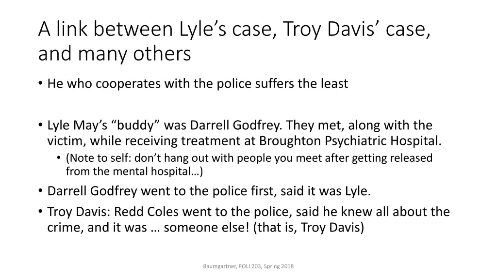 a link between lyle s case troy davis case