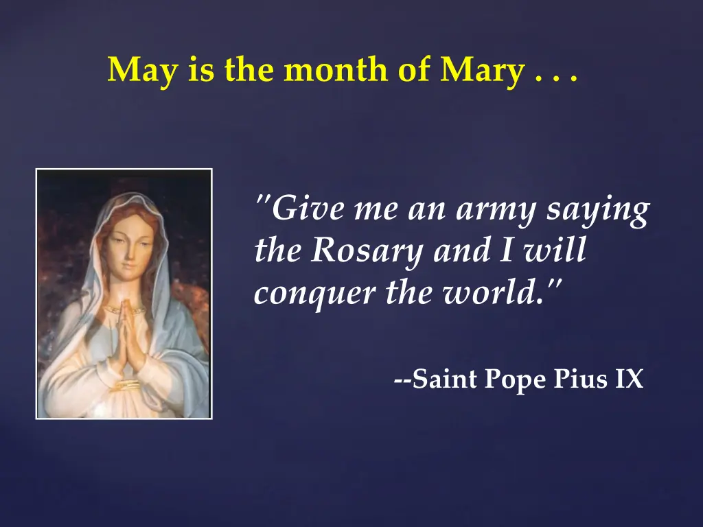 may is the month of mary