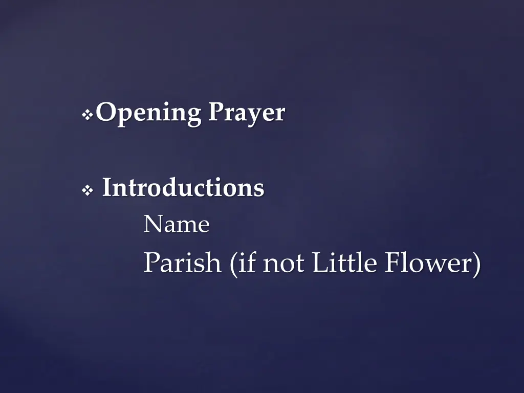 opening prayer