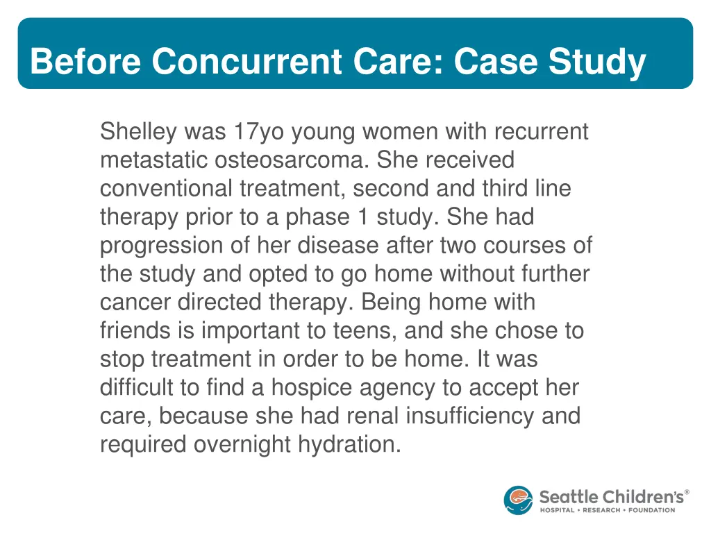 before concurrent care case study