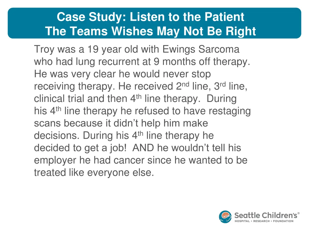 case study listen to the patient the teams wishes