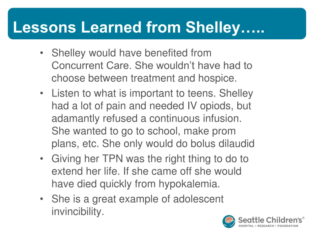 lessons learned from shelley