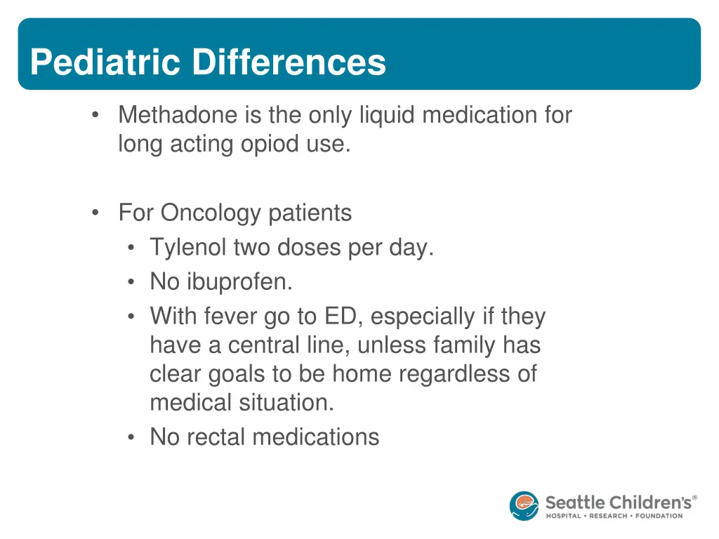 pediatric differences