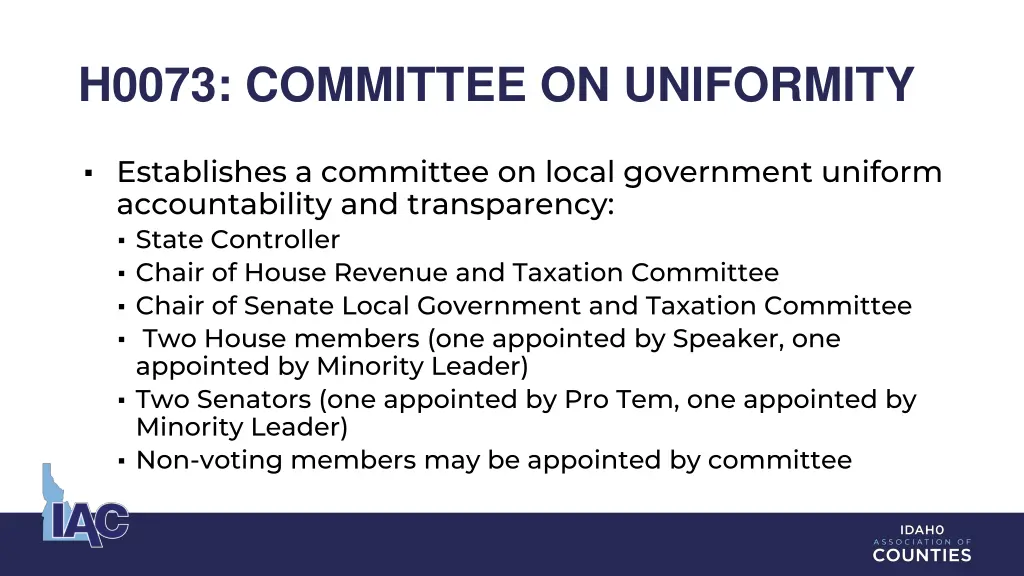 h0073 committee on uniformity